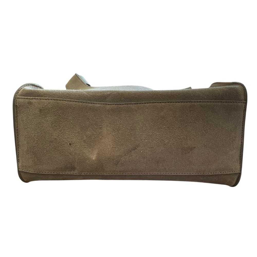 CUYANA Taupe Suede Double Loop Bag Magnetic Closure - Picture 9 of 9